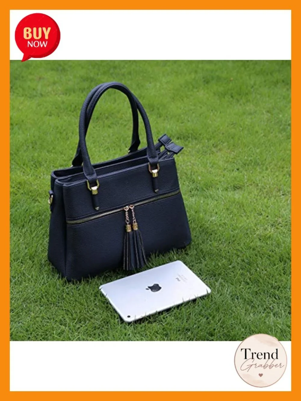 PU Leather Top Handle Satchel Bag with Removable Strap, 3 Compartments,